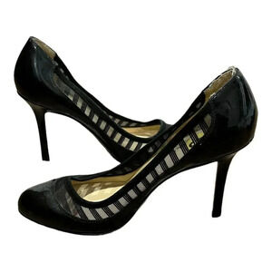 Kate Spade Black Glossy Mesh Heel Pumps 5